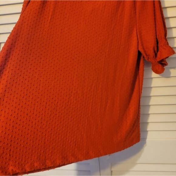 NWT Ava & Viv Orange Flowy Dressy Top, V Neck Sz 0X - Picture 5 of 9